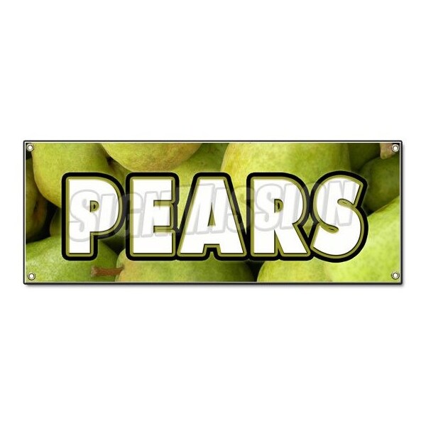 Signmission PEARS BANNER SIGN fresh picked fruit stand farm produce farmers market sweet B-Pears - main